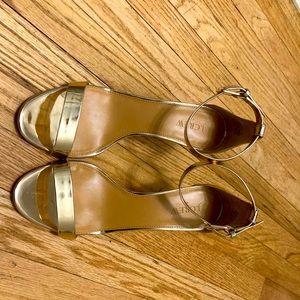 J. Crew Gold Heel Sandals